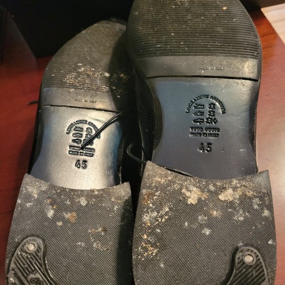 Giovanni Conti Italian black leather lace up shoes size 45 European/12 us - Picture 8 of 12